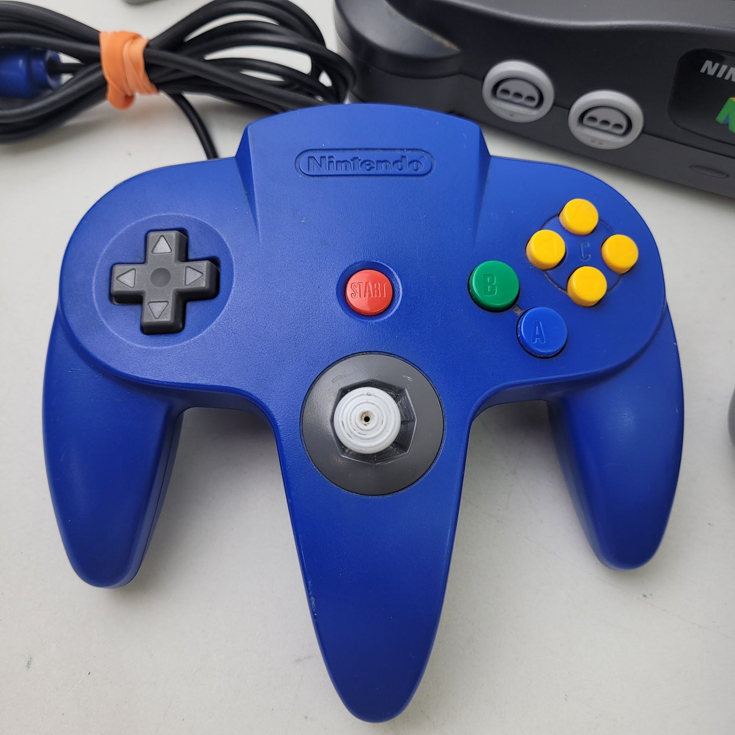 Nintendo 64 NUS-001 Console Bundle w 2 Controllers, 2 Rumble Packs, & Cables