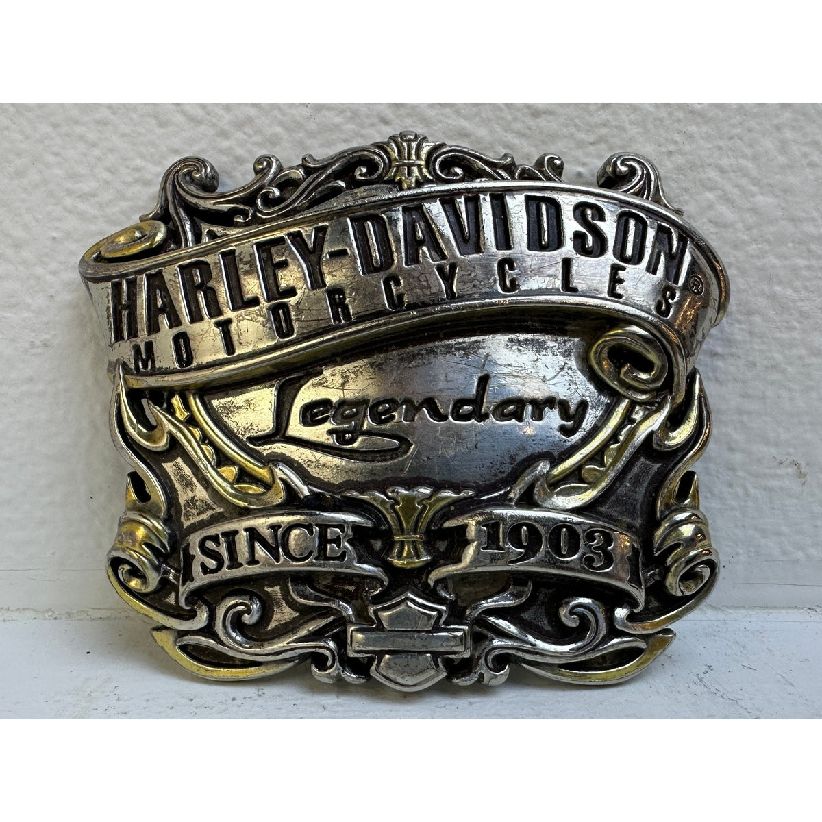 Vintage Harley-Davidson Legendary Since 1903 Two-Tone Belt Buckle