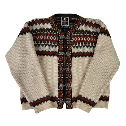 Vintage Nesjar Norway 100% Wool Lusekofte Knit Cardigan Women's Sz XXS