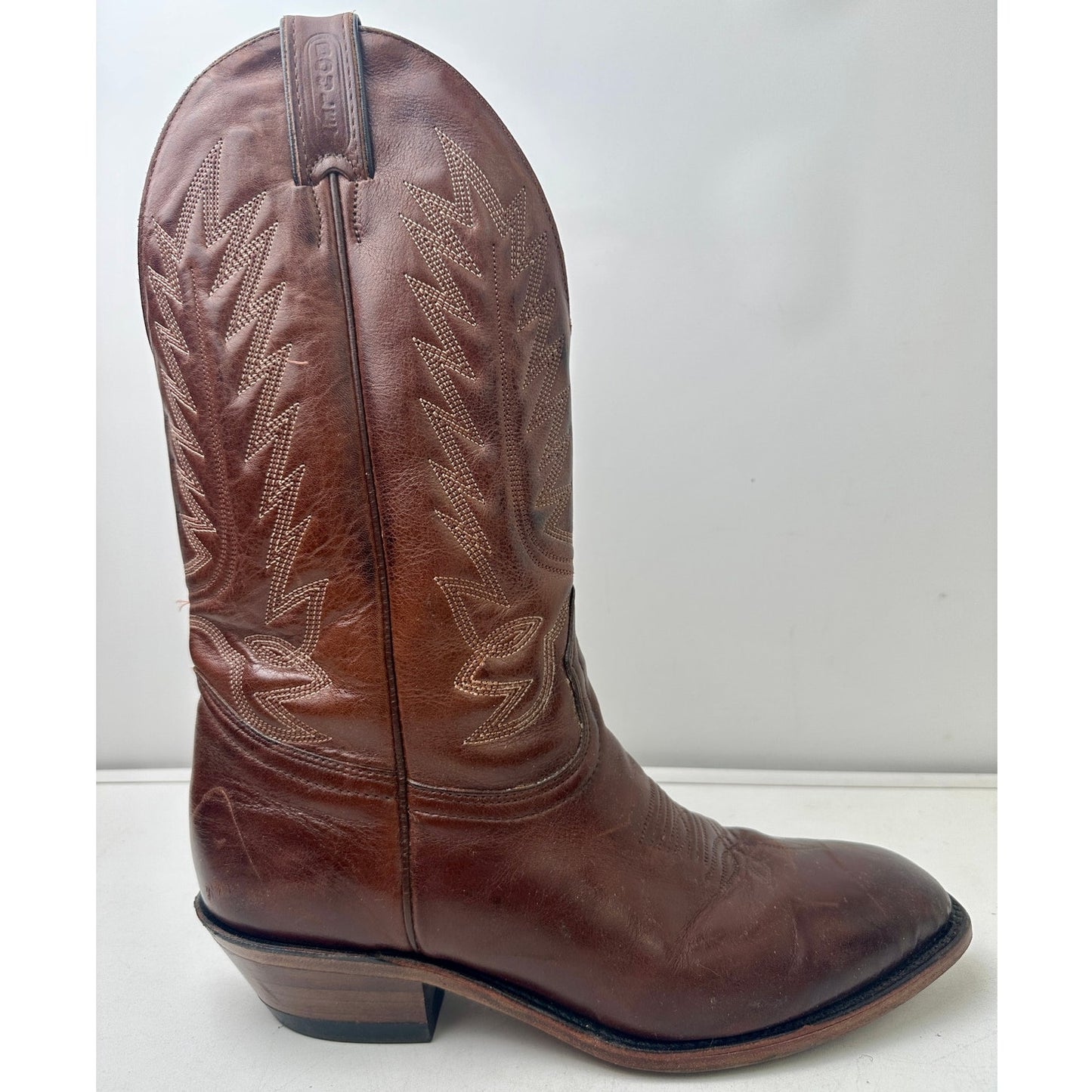 Boulet Ranch Hand Brown Leather Cowboy Boots Men's Sz 9.5