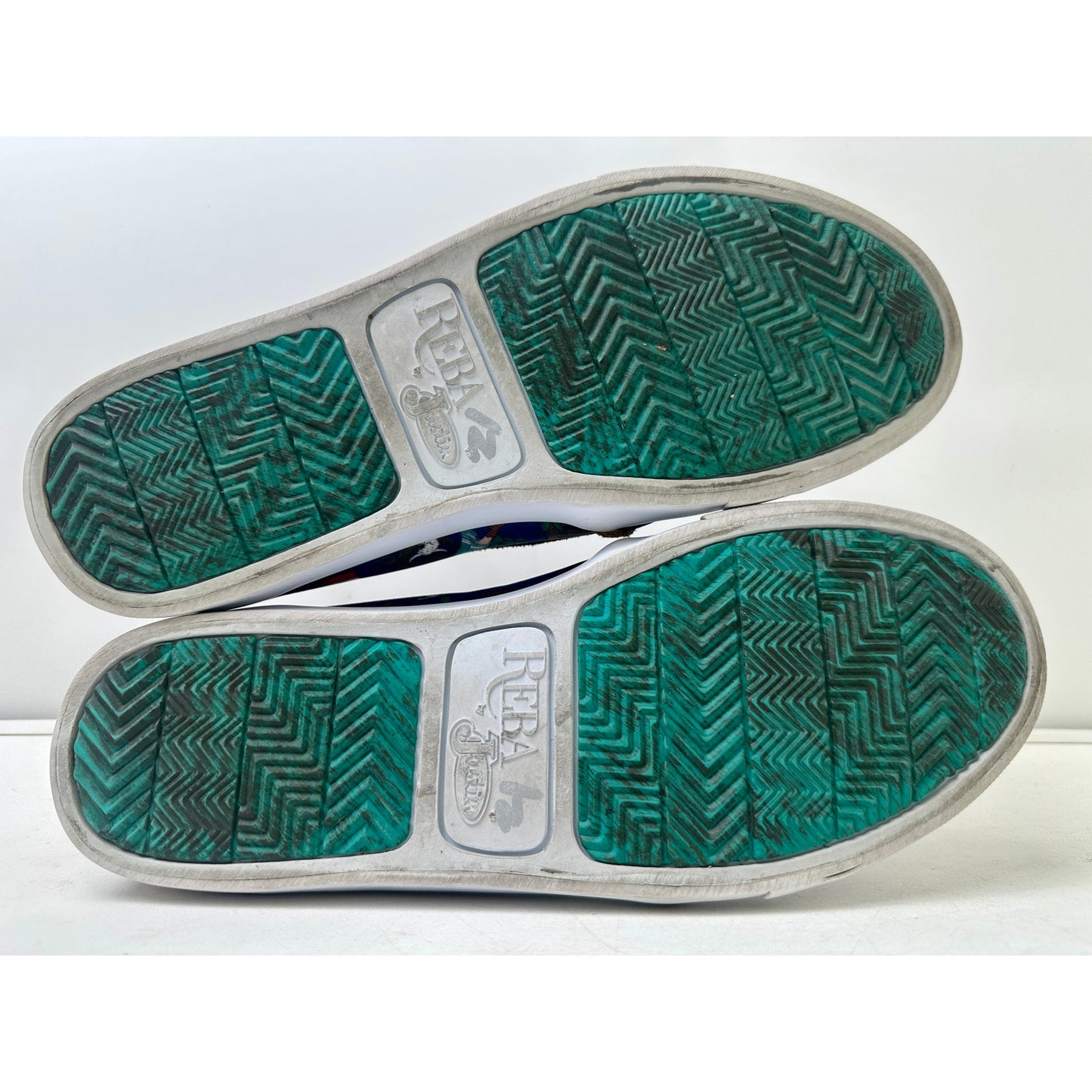 Justin Reba Blue Western Cowgirl Print Slip-On Shoes Women's Sz 9.5