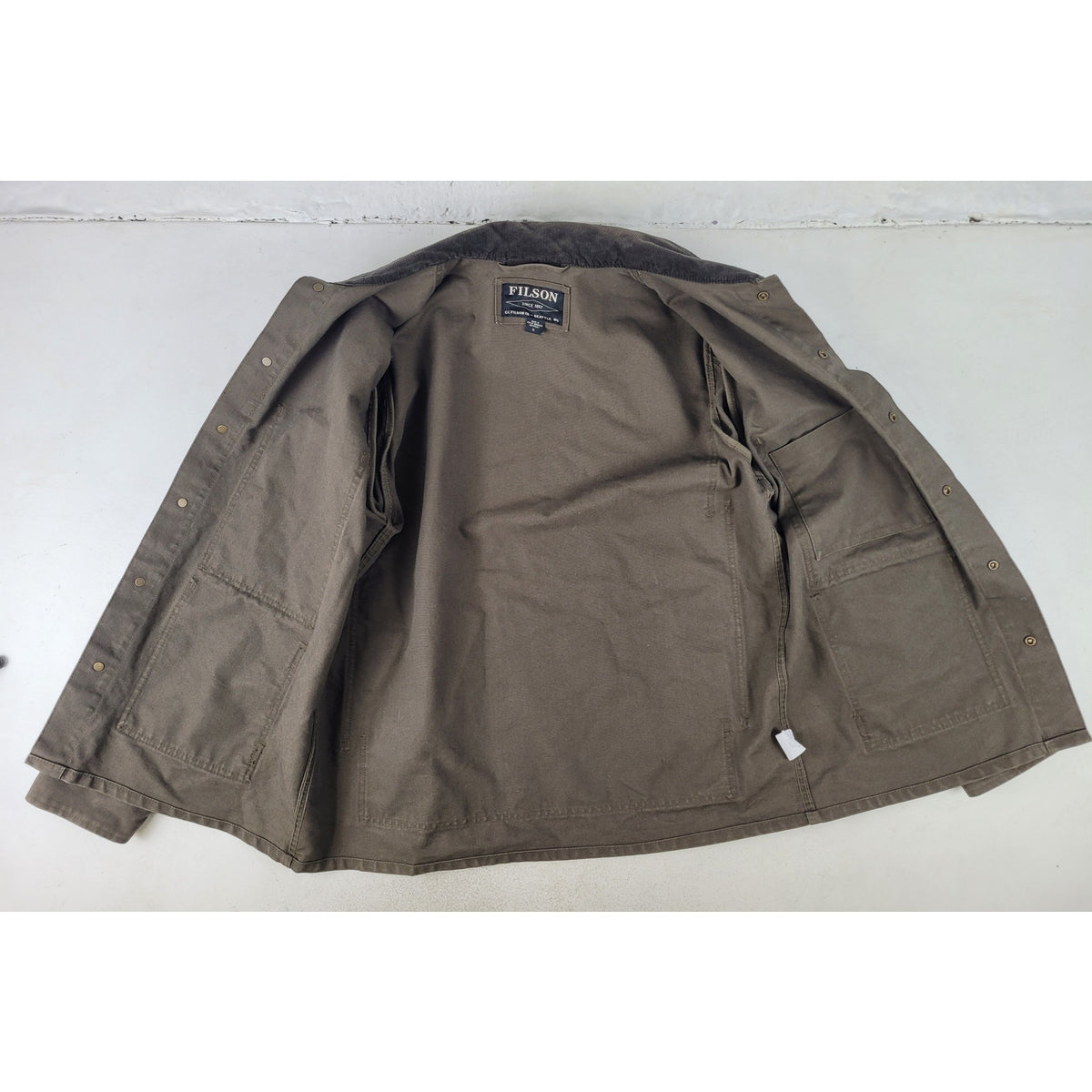 Filson Stonewashed Canvas Cruiser Green Jacket | Made in USA | Men's Sz XL