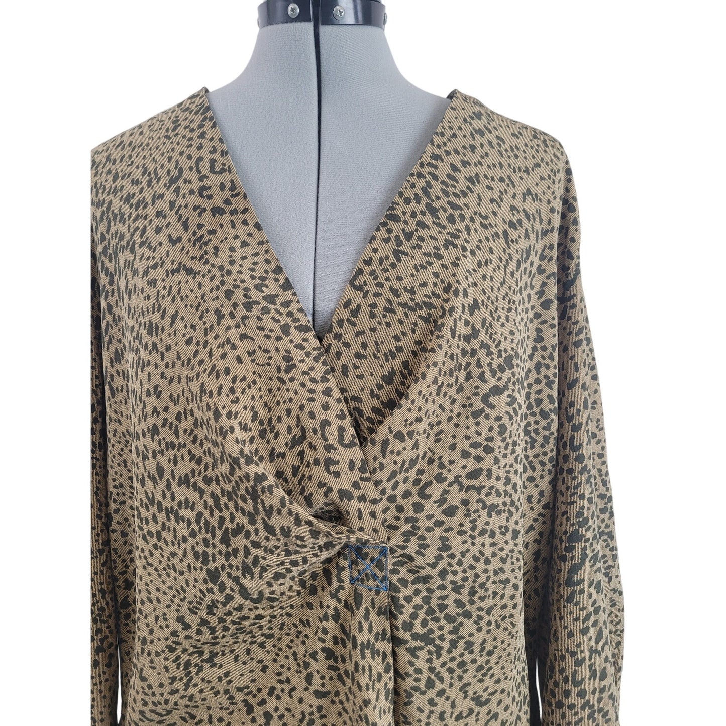 Rag & Bone Leopard Print Silk Blouse Sz L