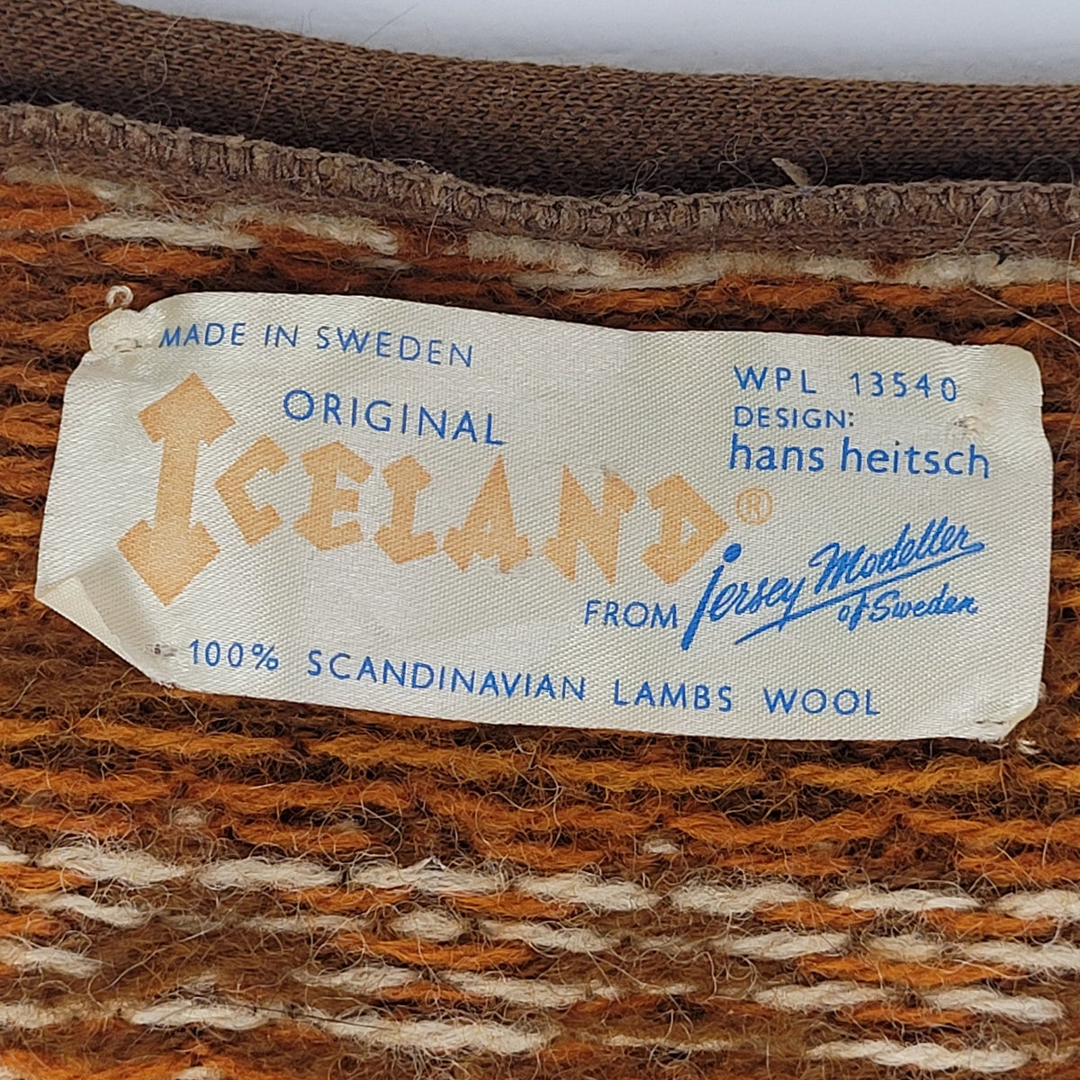 VTG 1970s Iceland Jersey Modeller 100% Wool Cardigan Made in Sweden Men's L