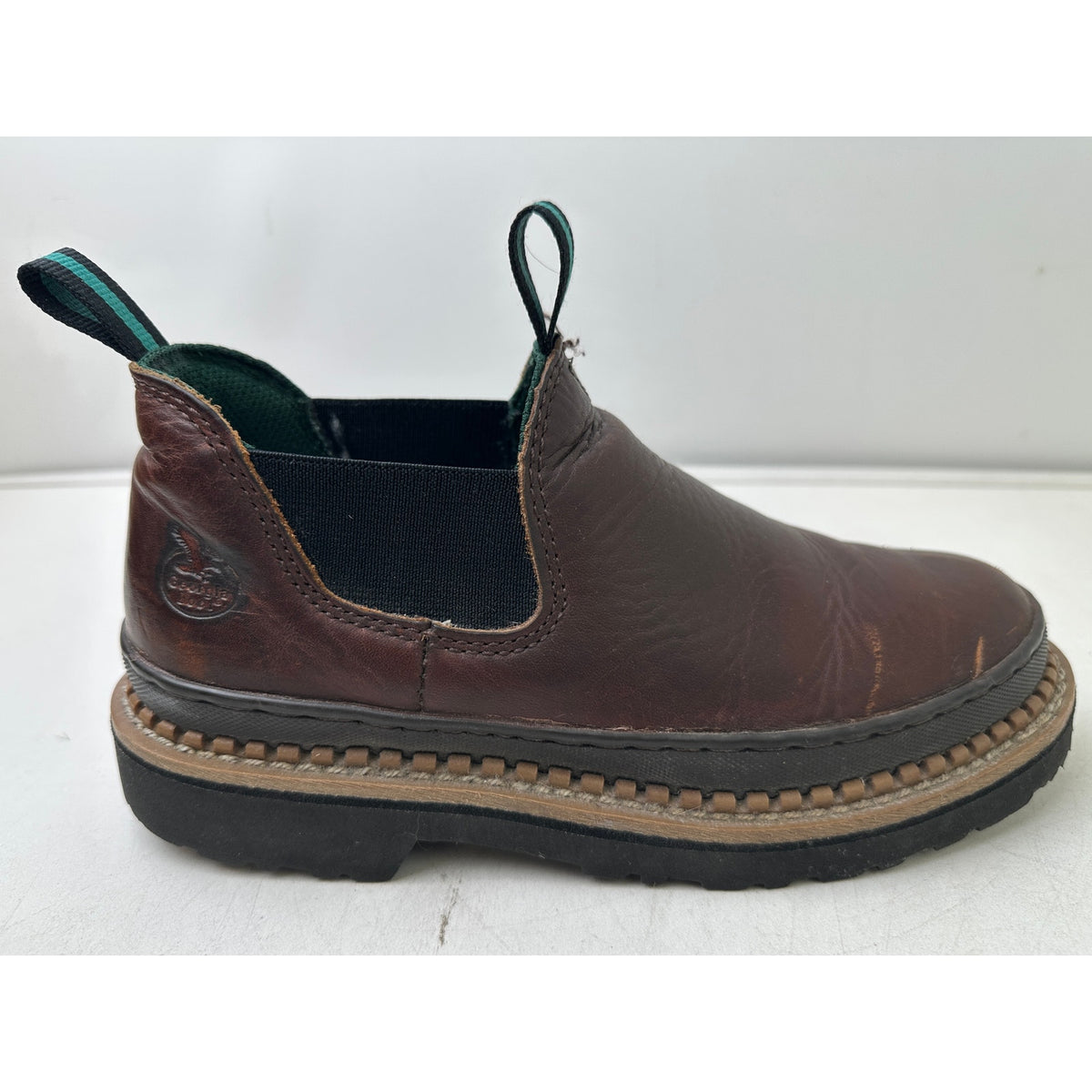 Georgia Boot Georgia Giant Romeo Leather Brown Slip-On Work Shoes Women's Sz 7.5