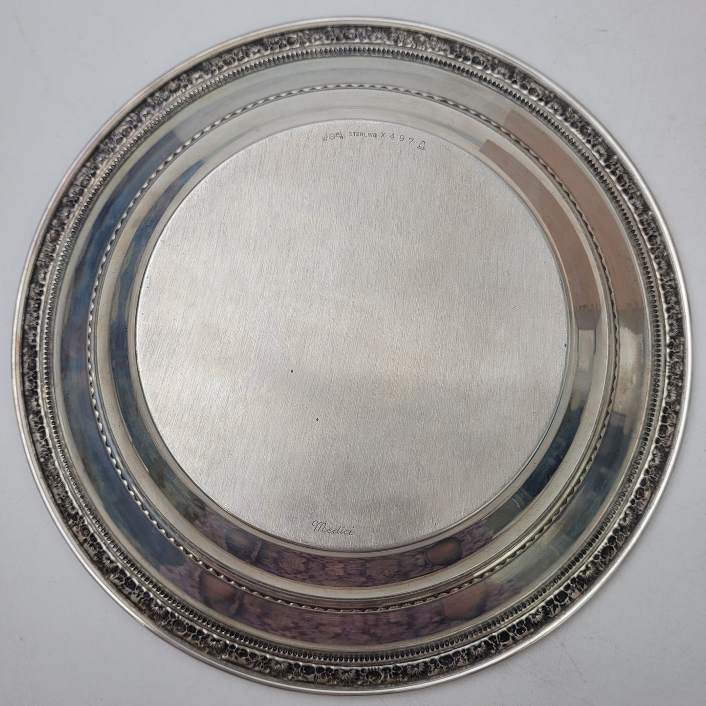 Medici Sterling Silver 10" Diameter Bowl w Decorative Trim 2 1/8" H | 10.5 Oz