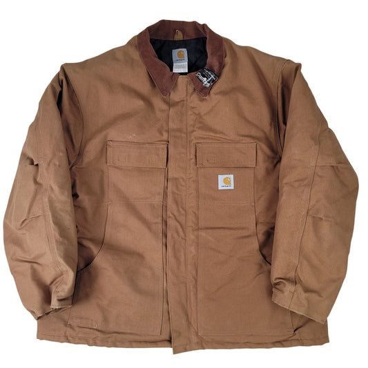VTG Carhartt Duck Traditional Coat C03 BRN Made in USA Men's Sz 54 (3XL)