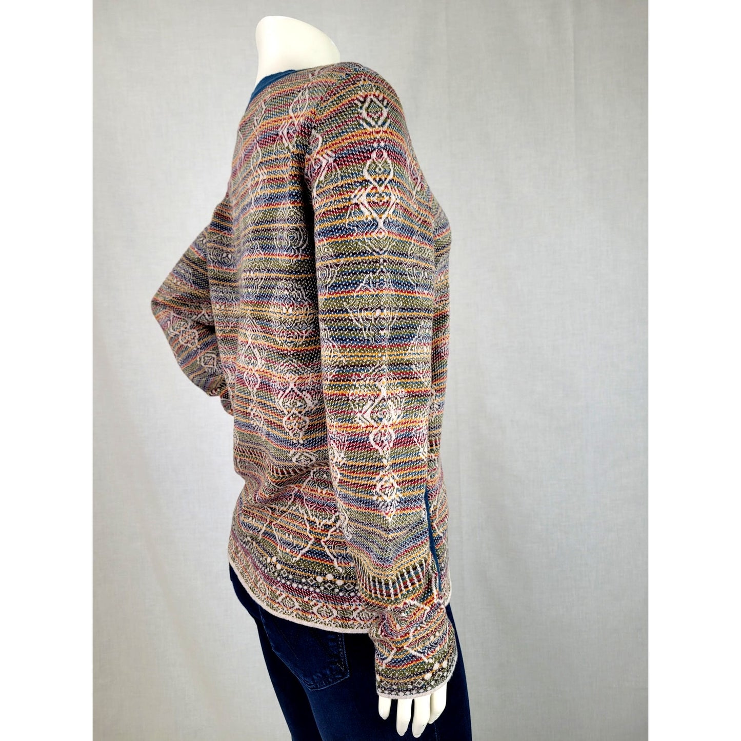 IVKO Woman Multicolor Wool Blend Pullover Sweater Size 40/L