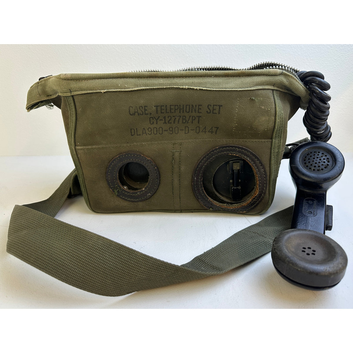 Vintage Vietnam-Era US Military TA-312/PT Field Telephone with Canvas Case