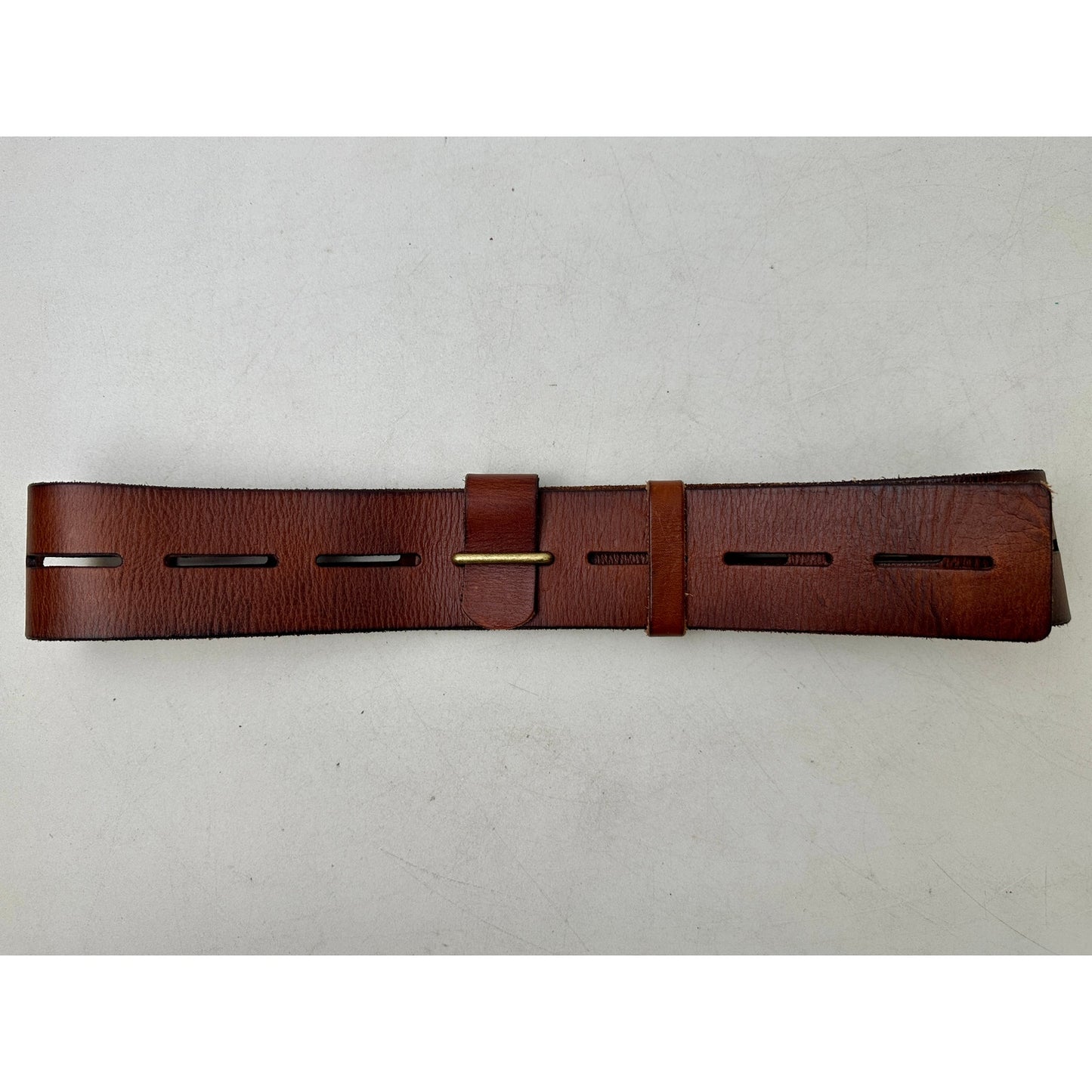 Cabi Here or There Wide Slotted Brown Leather Belt