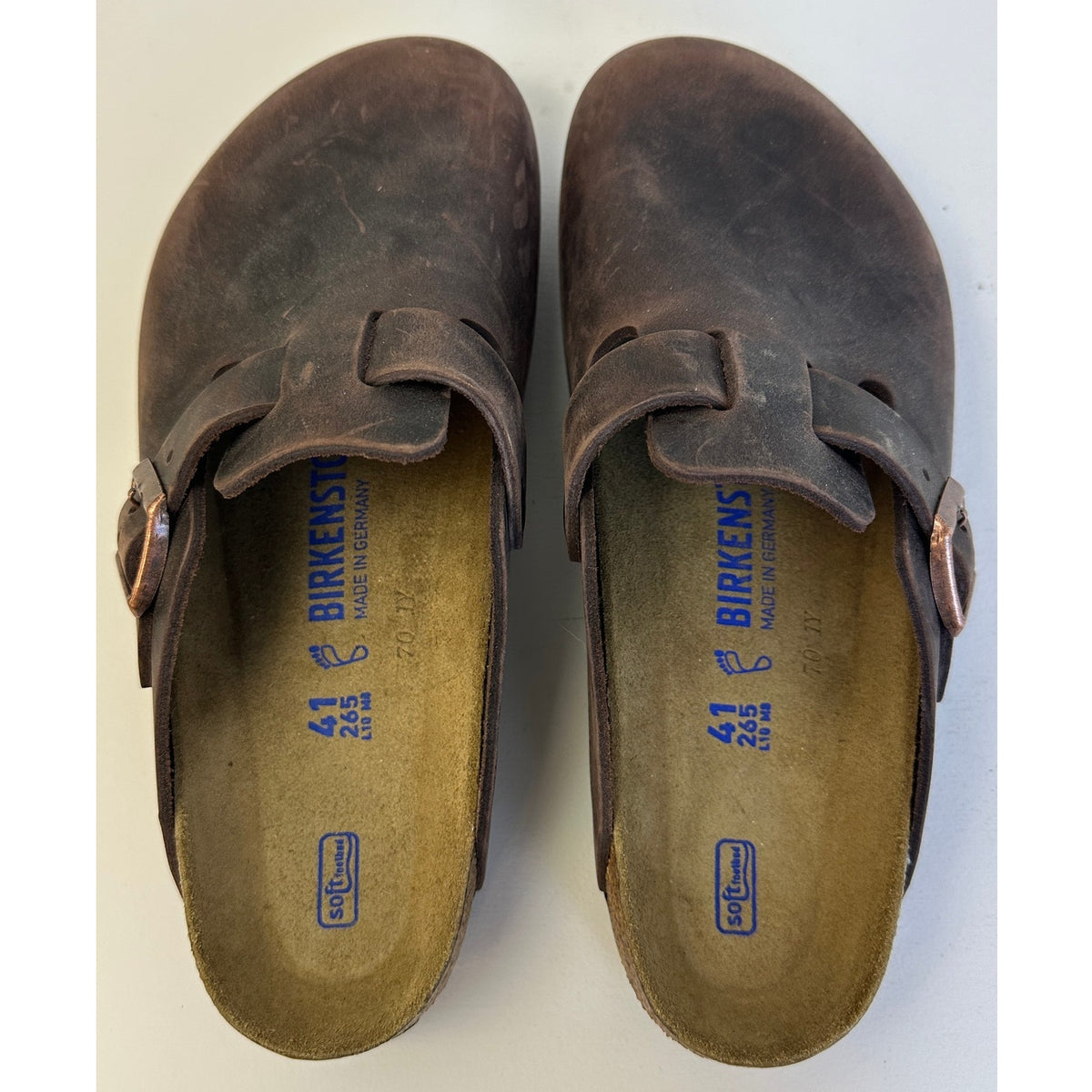 Birkenstock Boston Soft Footbed Clogs Habana Oiled Leather Unisex Size 41