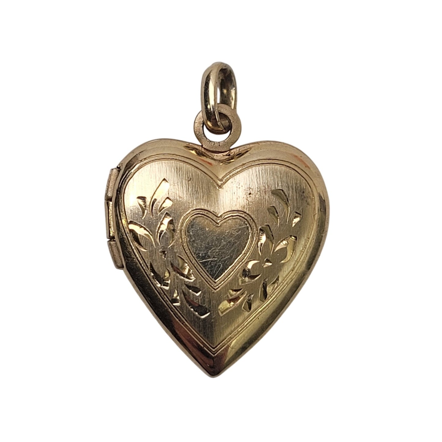 VTG 14K Solid Yellow Gold Puffy Heart Locket on 12K GF Chain | Heart - 2.2 Grams