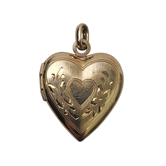 VTG 14K Solid Yellow Gold Puffy Heart Locket on 12K GF Chain | Heart - 2.2 Grams