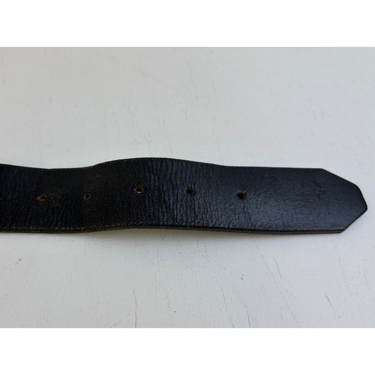 Vintage Black Leather Star Concho Belt Made in USA
