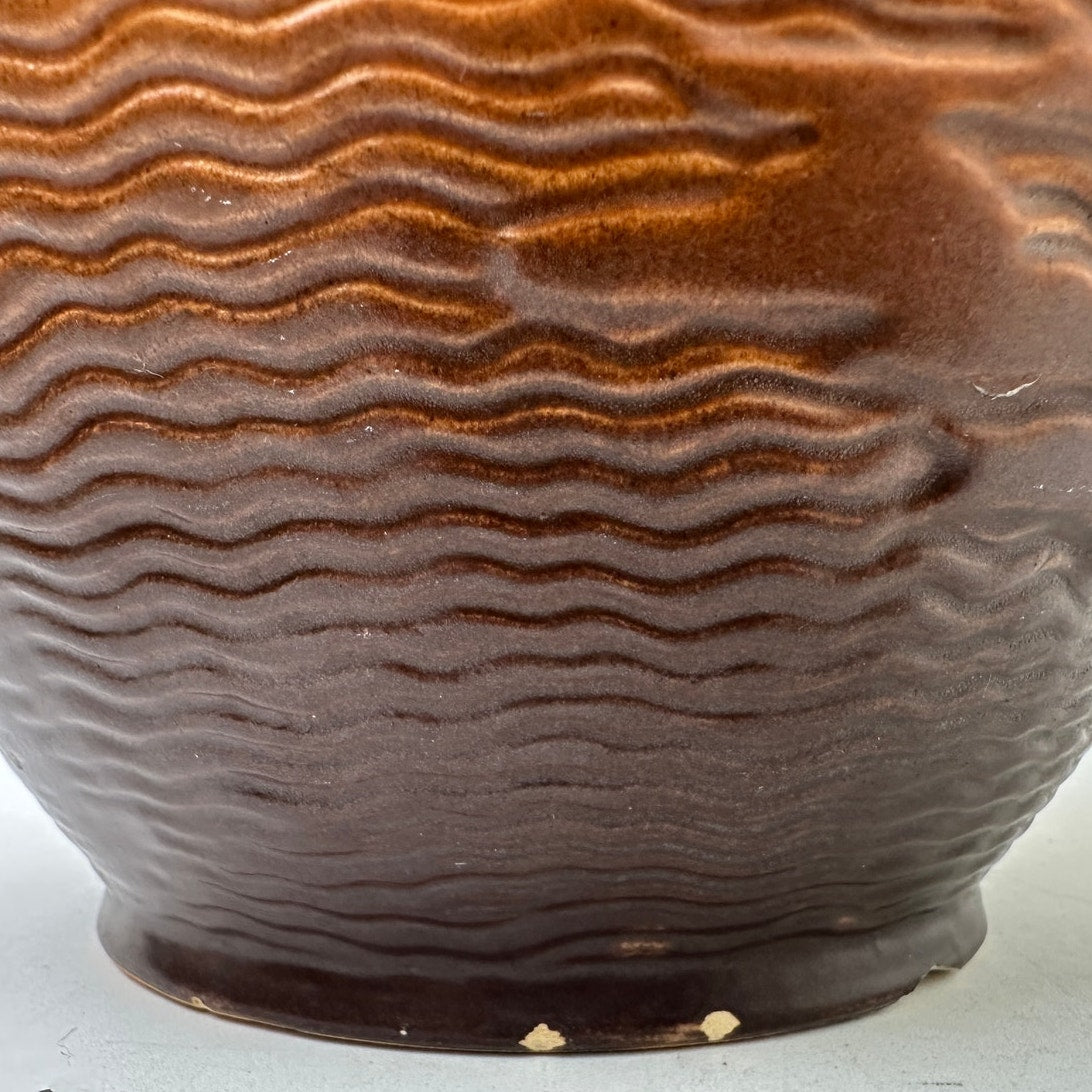 Vintage Roseville Freesia Art Orange Pottery Double-Handled Vase
