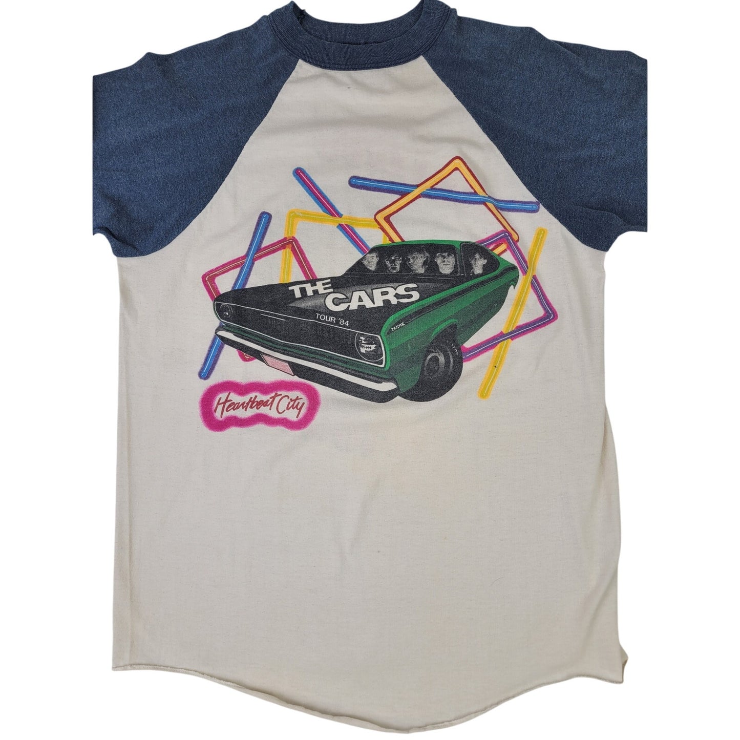 Vintage 1984 The Cars "Heartbeat City" Tour Raglan Baseball Tee Sz M