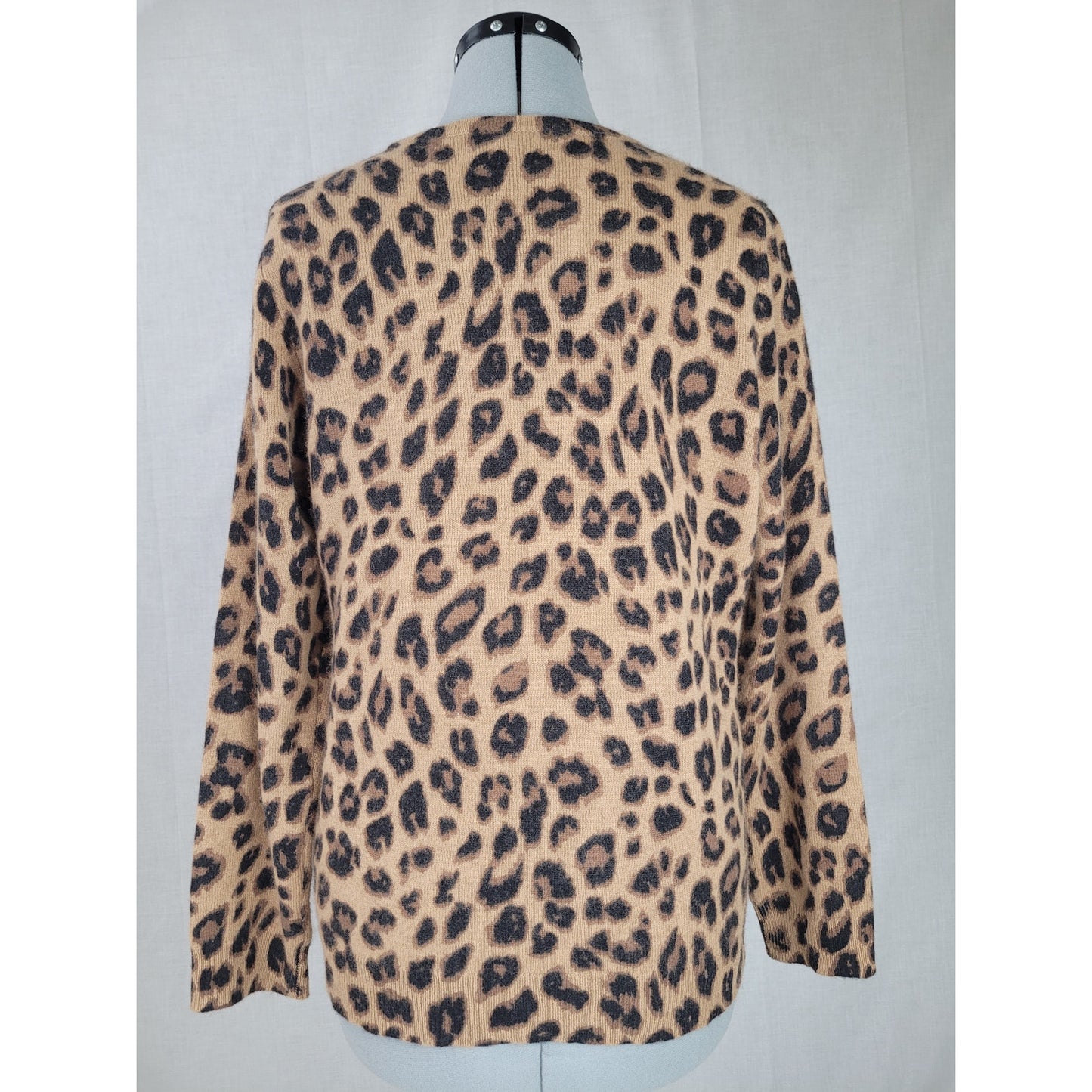 Charter Club 100% Cashmere Luxury Sweater Animal Print Sz L
