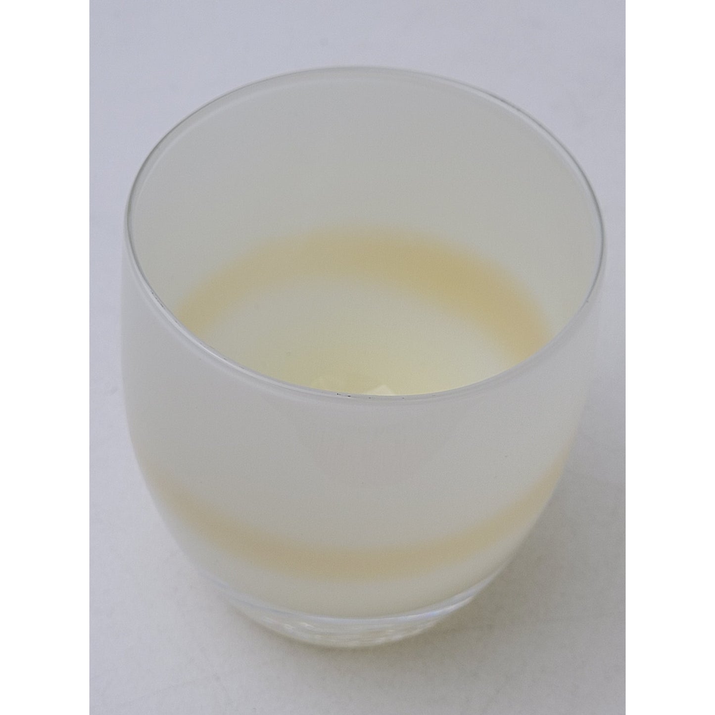 glassybaby White & Toffee Swirl Handblown Glass Votive Candle Holder EUC