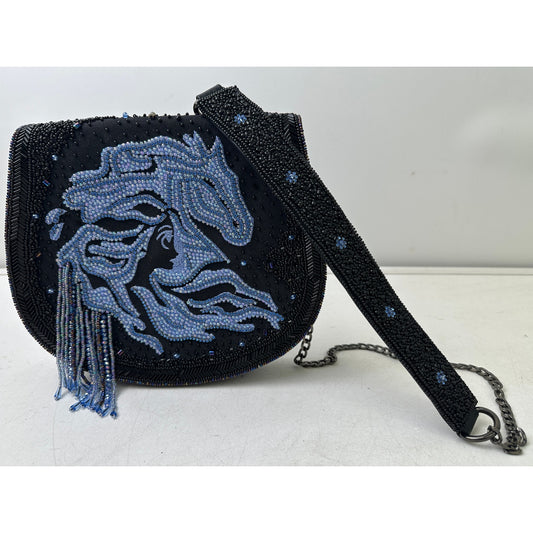 Mary Frances Disney Frozen 2 Fearless Elsa & Nokk Beaded Crossbody Saddle Bag