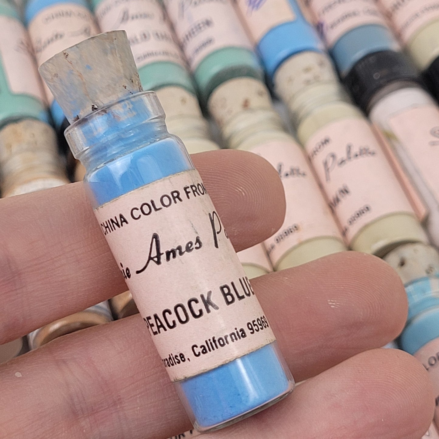 VTG Lot of 130 China Powder Paint Vials Willoughby's/Sonie Ames Palette/Various