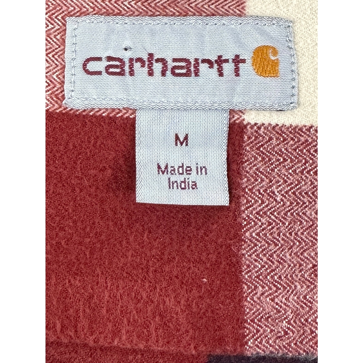 Carhartt Red/Blue/Cream Plaid Hubbard Heavyweight Flannel Plaid Shirt Men's Sz M