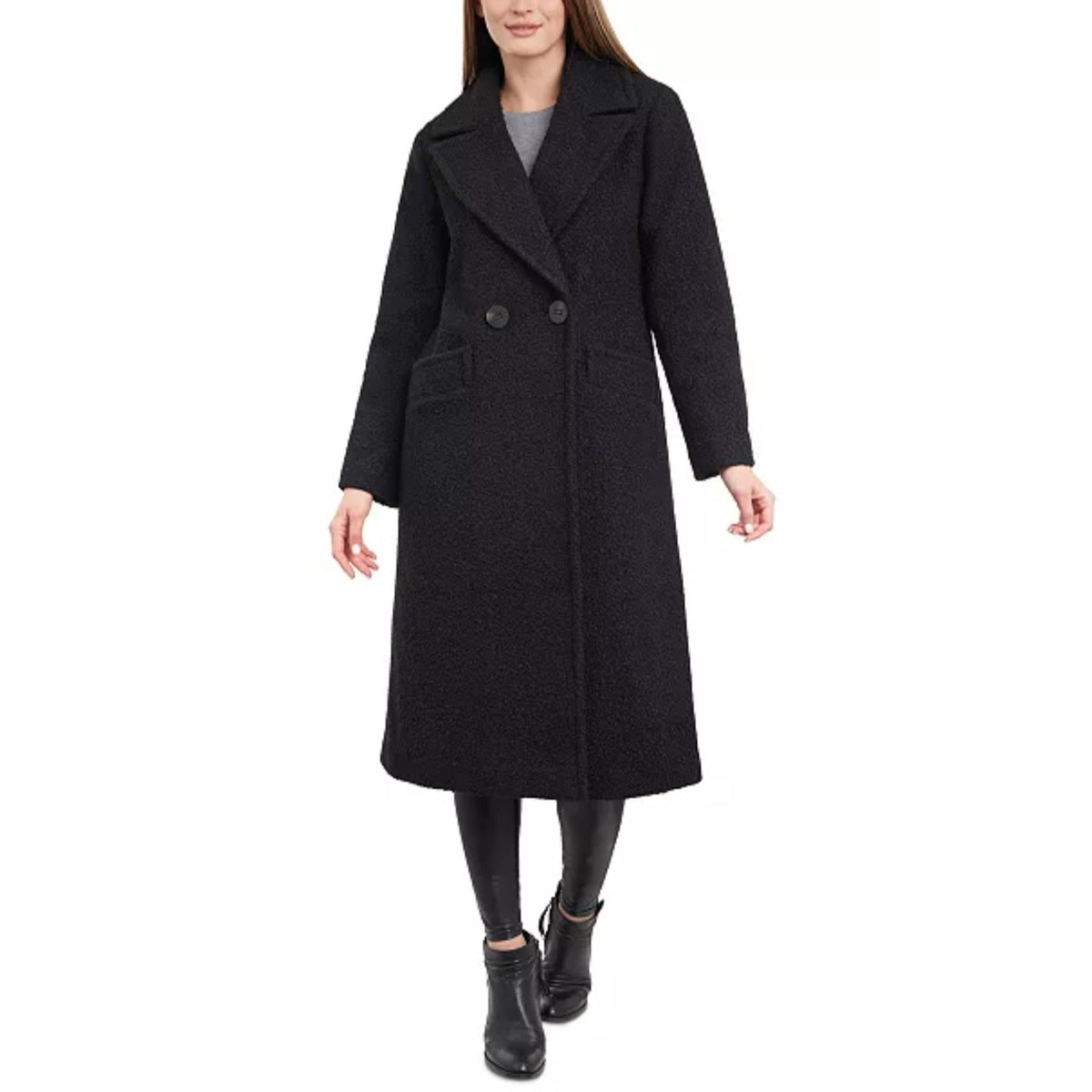 BCBGeneration Double-Breasted Boucle Walker Coat Women's Sz L | NWT MSRP $300