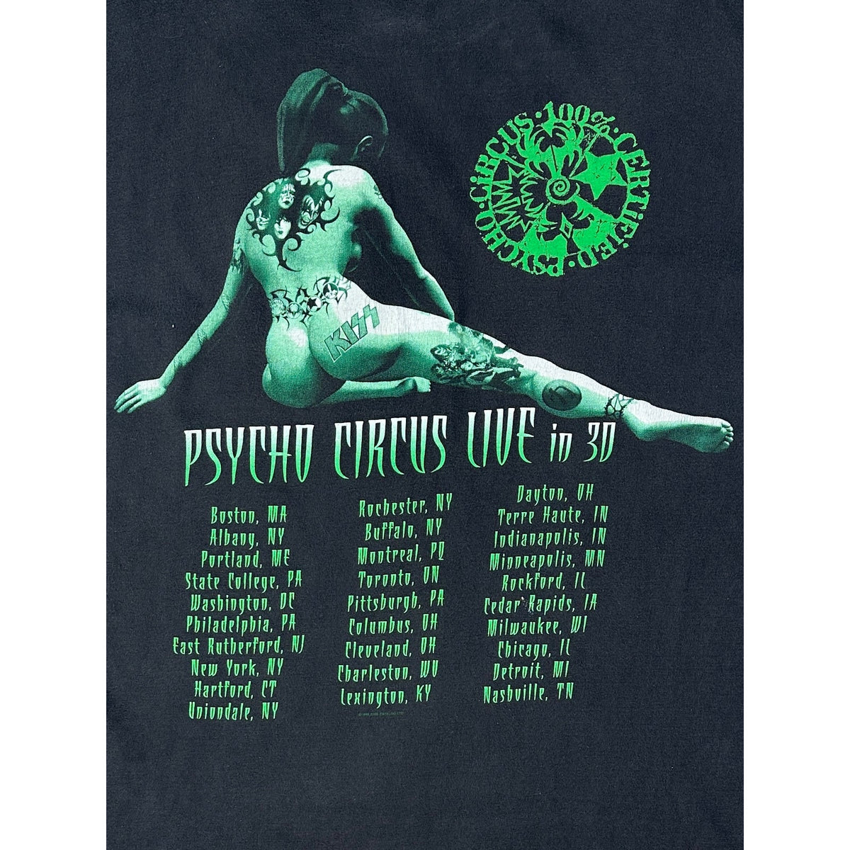 Vintage 1999 KISS Psycho Circus Live in 3D European Concert T-Shirt Men's Sz XXL