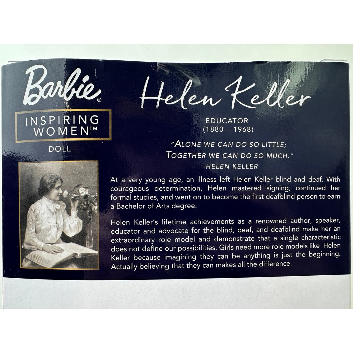Mattel Barbie Signature Inspiring Women Helen Keller Doll | NIB