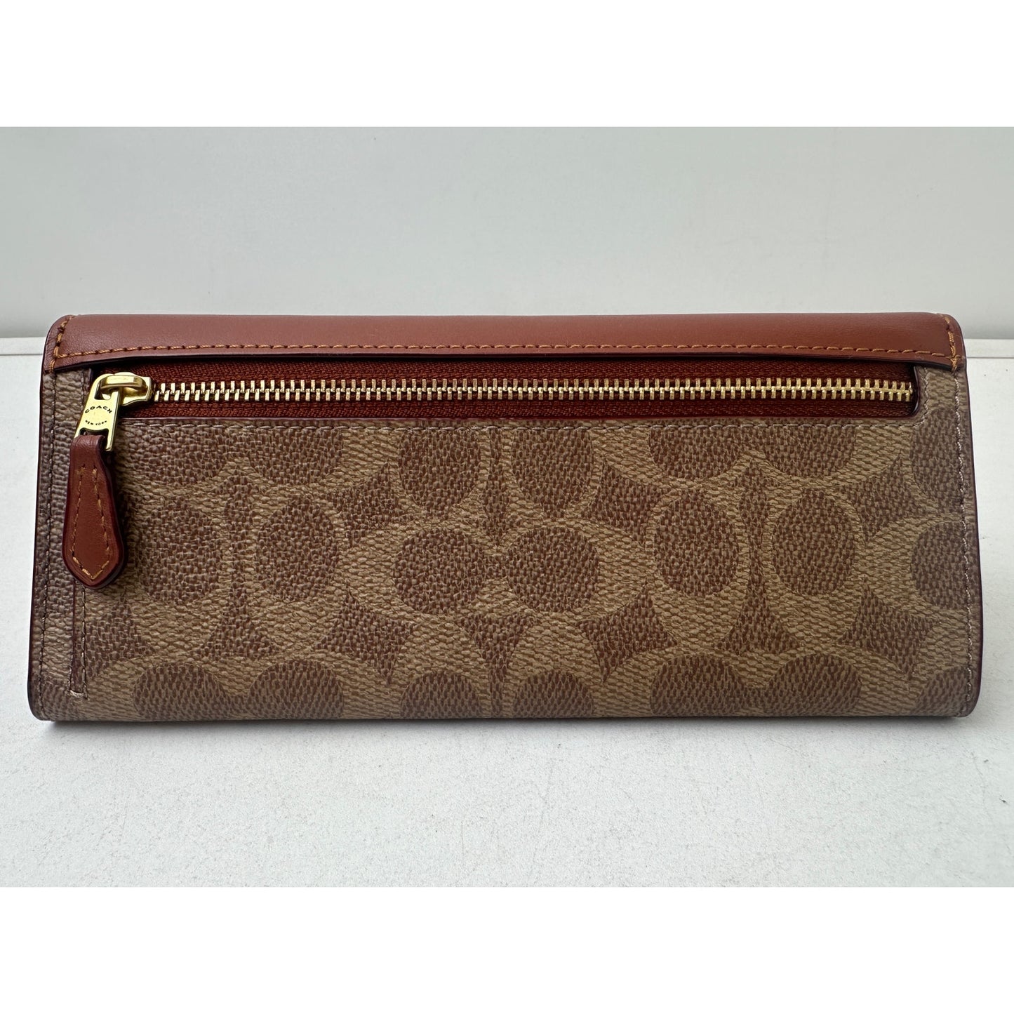 Coach Mila Long Flap Wallet in Signature Canvas & Leather | Tan Caramel
