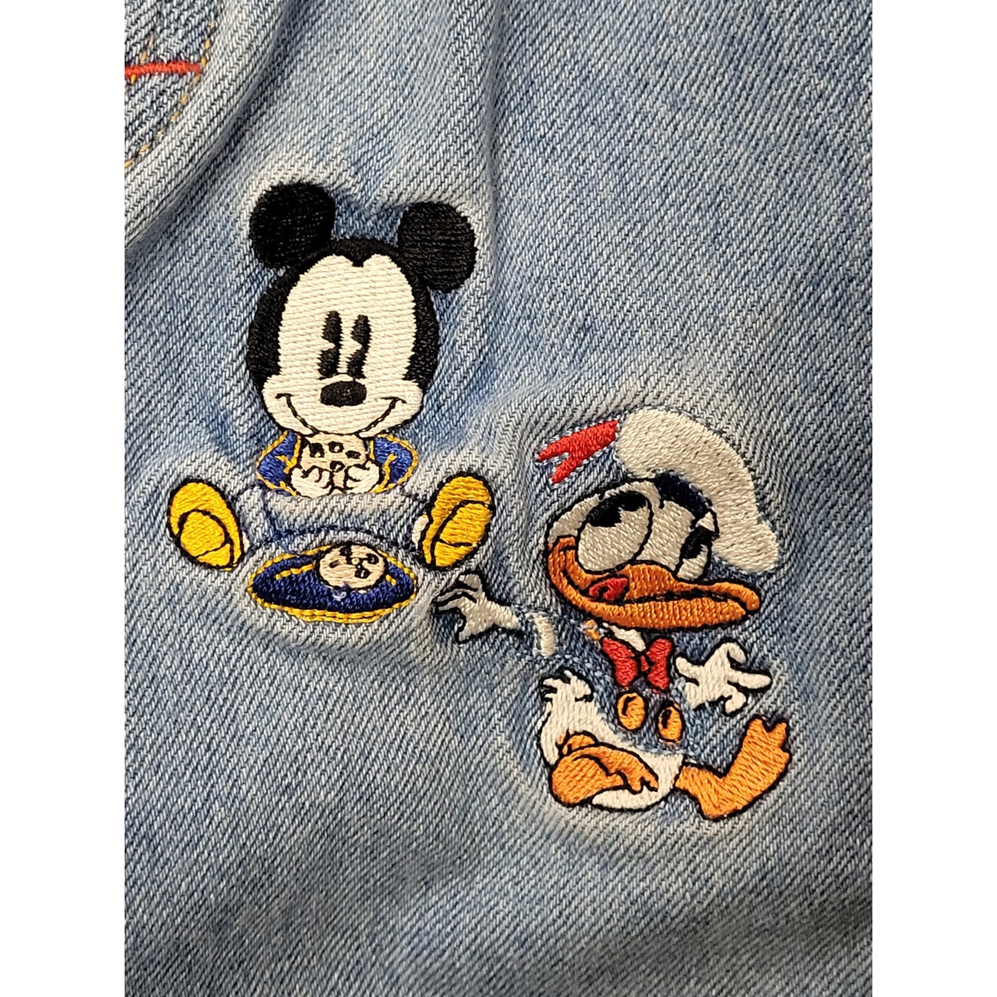 Vintage Micky & Co. Blue Denim Trousers w Embroidered Disney Characters Sz 18M