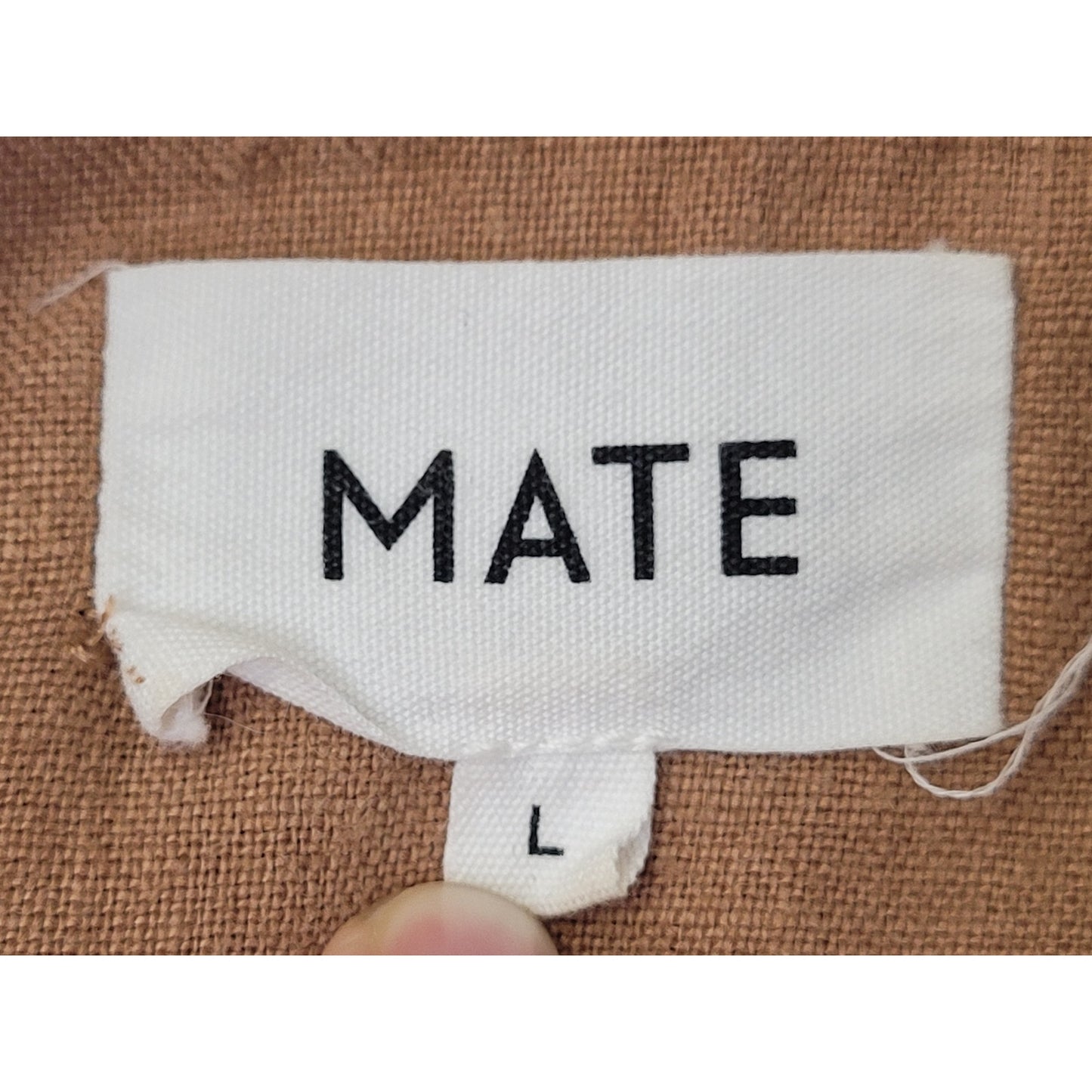 MATE the Label Sedona Linen Jumpsuit Short Sleeved Ankle Length Women's Sz L