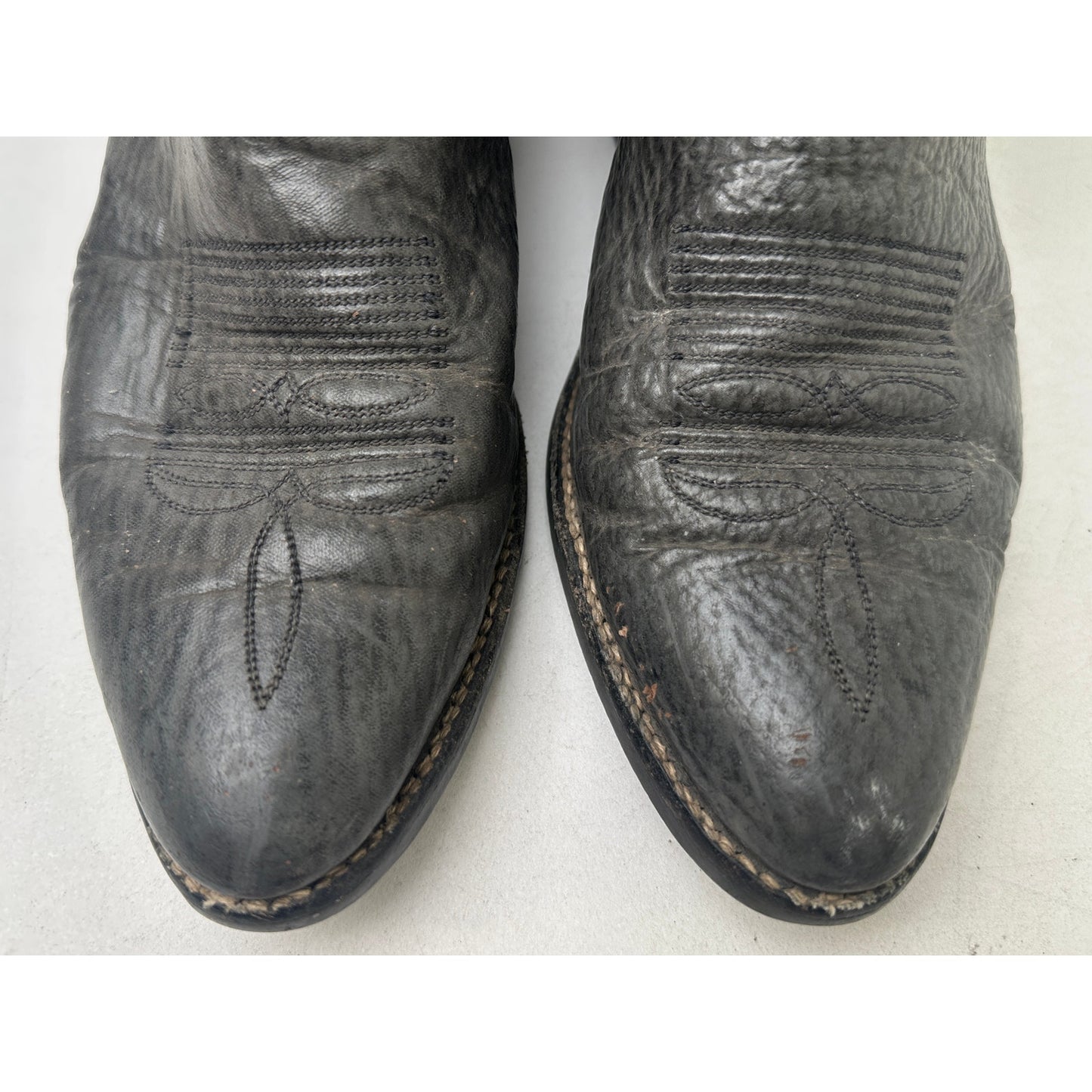 Vintage Abilene Exotic Dark Gray Sharkskin Western Cowboy Boots Men's Sz 9