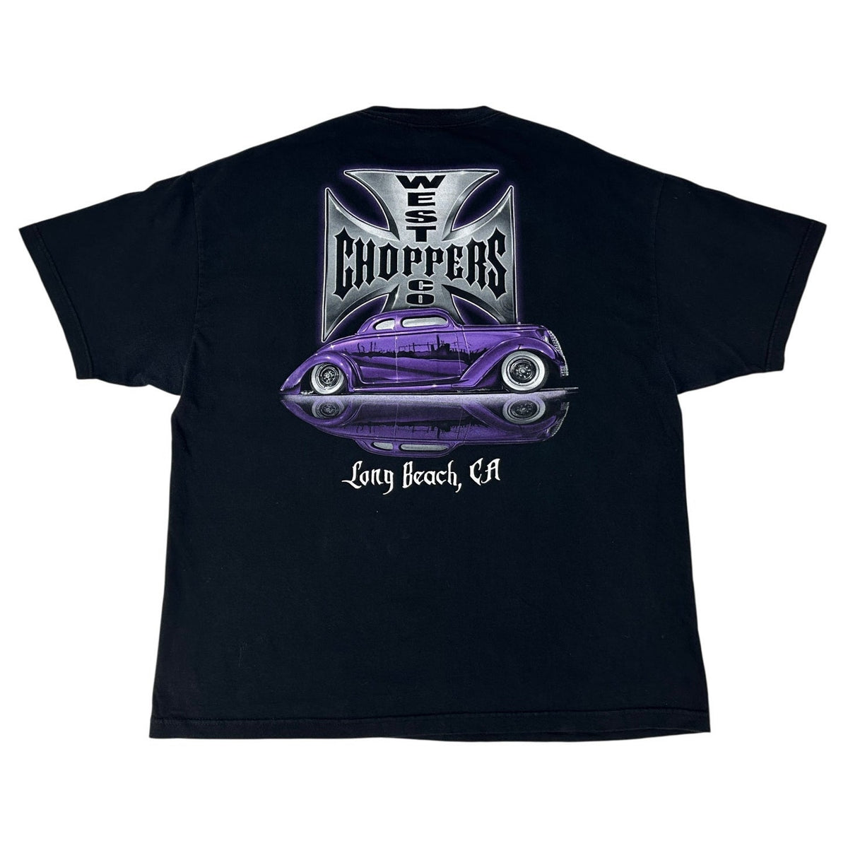 VTG Y2K West Coast Choppers Purple Lowrider Hot Rod Graphic T-Shirt Men's Sz 2XL