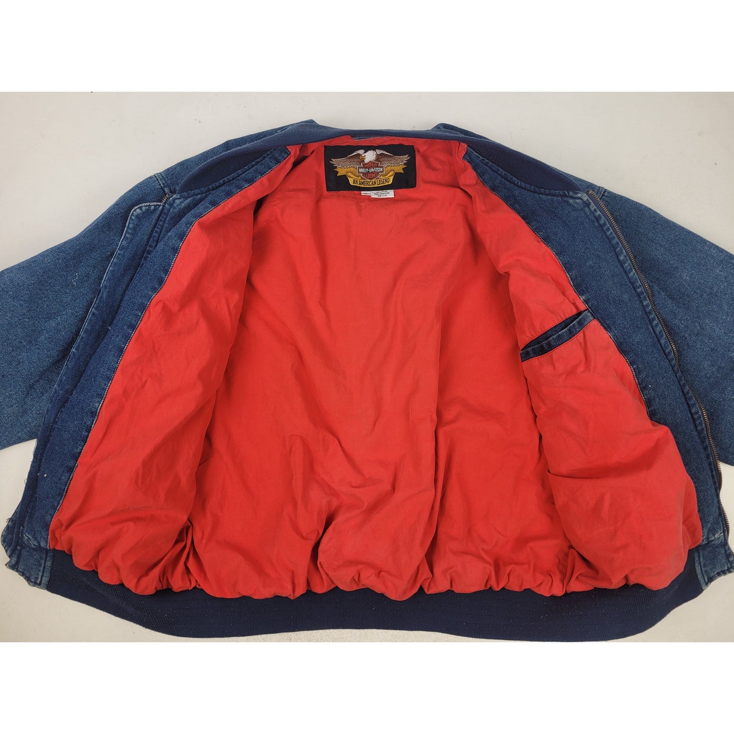 VTG 80s/90s Harley Davidson Harley Davidson Blue Bomber Jacket Men's Sz L/XL