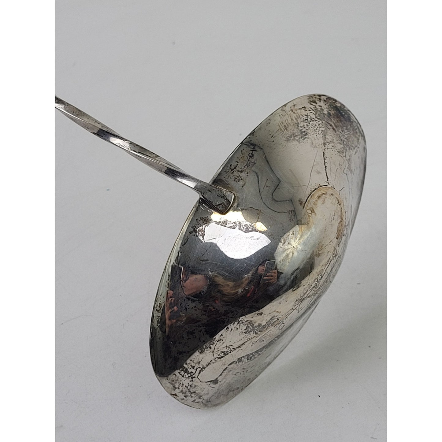 Antique Punch Ladle Intricate Handle Pattern Long Twisted Stem | 17 1/4"