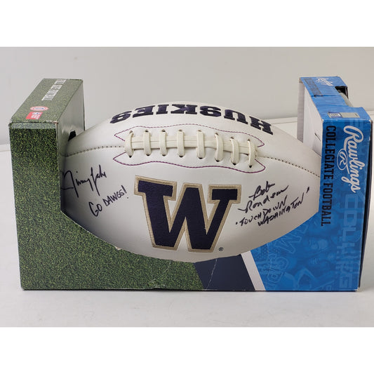 Huskies Football Signed by Jimmy Lake & Bob Rondeau | Unused in Box