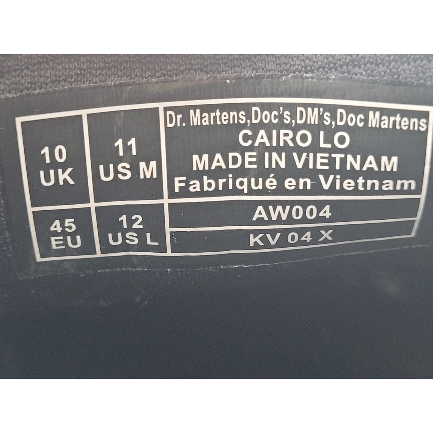 Dr. Martens Cairo Lo Canvas Shoes Oxford Sneakers in Black Men's Sz 11