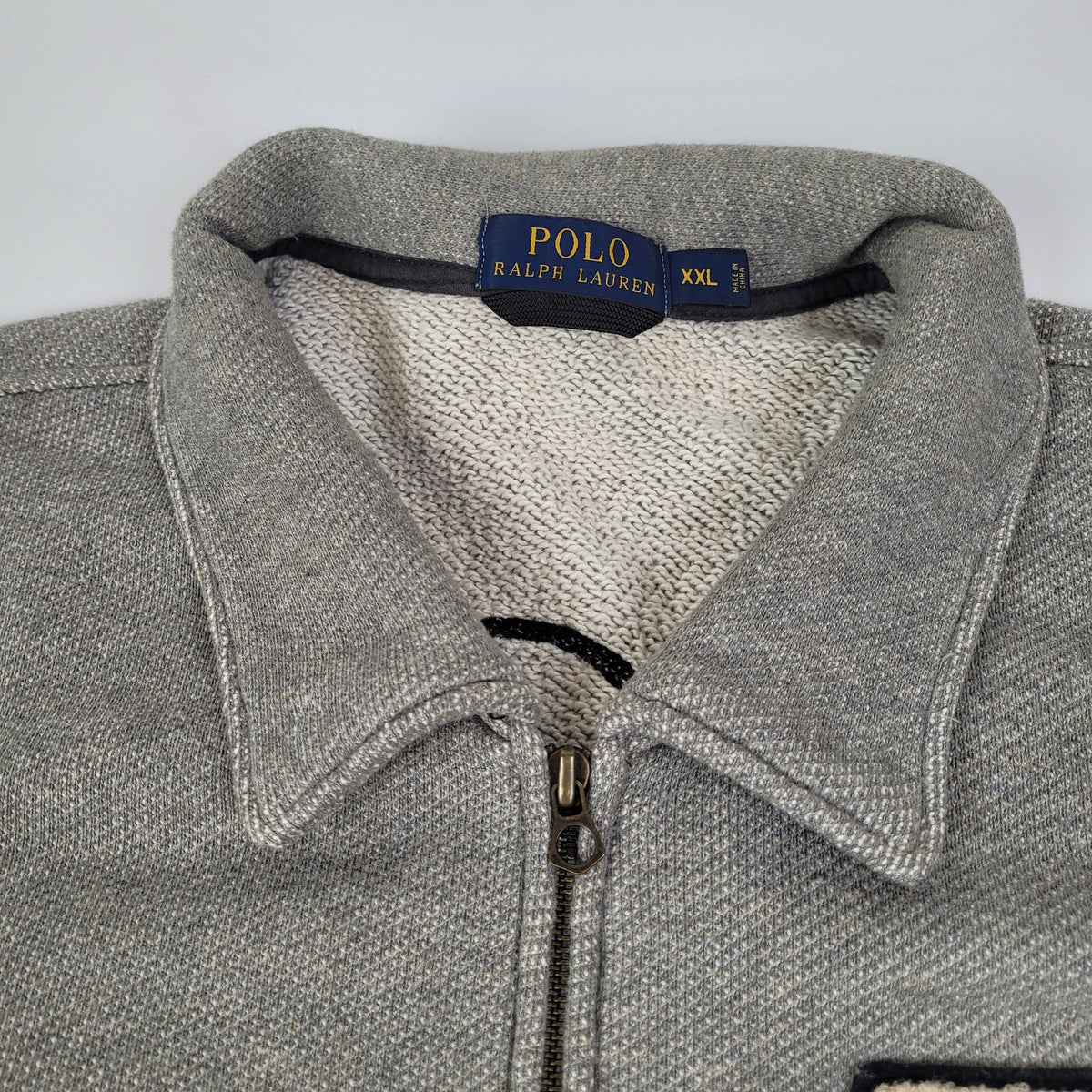 Polo Ralph Lauren Athletic Club Grey Varsity Jacket Sweatshirt Men's Sz XXL