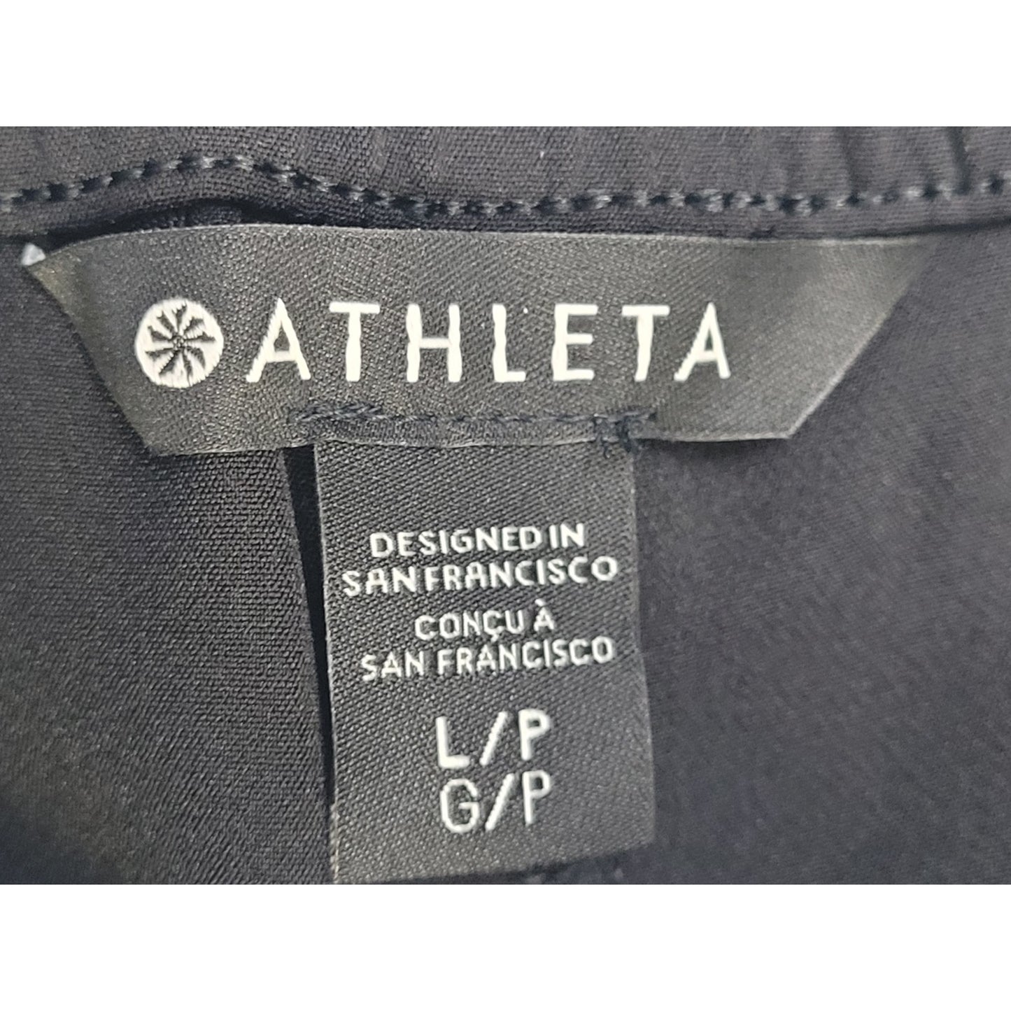 Athleta Black Athleisure Straight Leg Drawstring Endeavor Pants Sz L NWT
