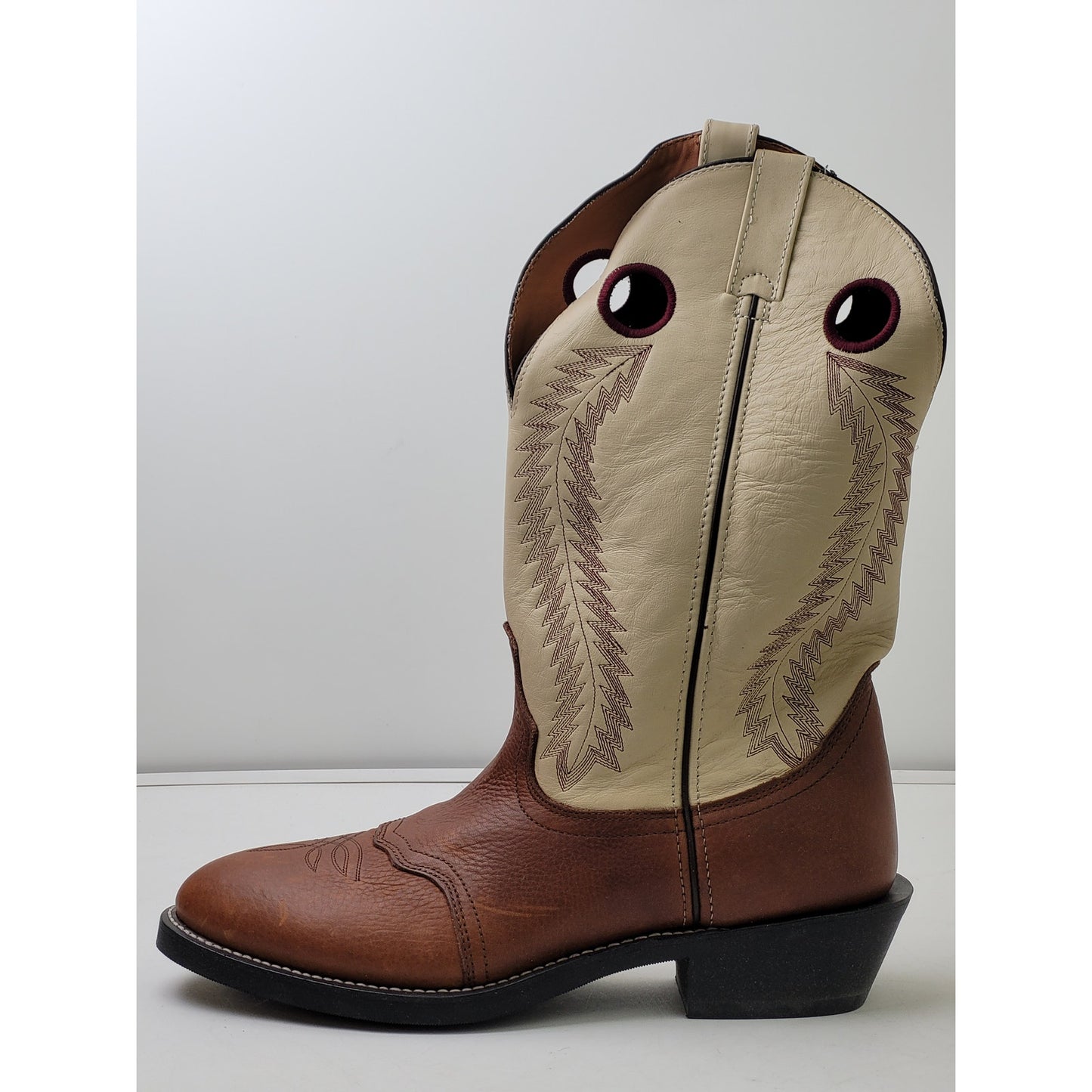 Laredo Knoxville Embroidered Brown Leather Western Boots Men's Sz 12