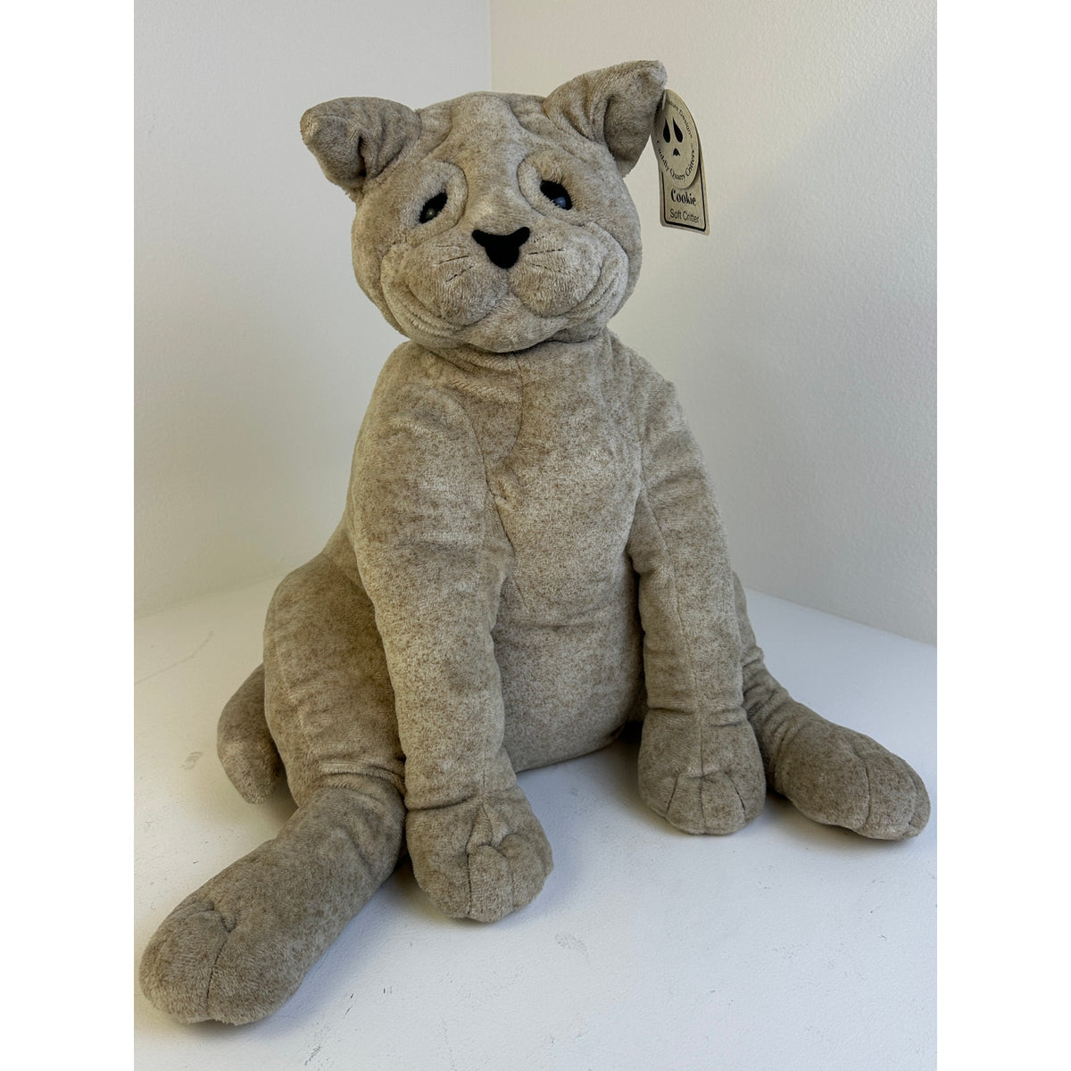 Vintage 2003 Cuddly Quarry Critters Cookie Cat Plush 15" Second Nature Design
