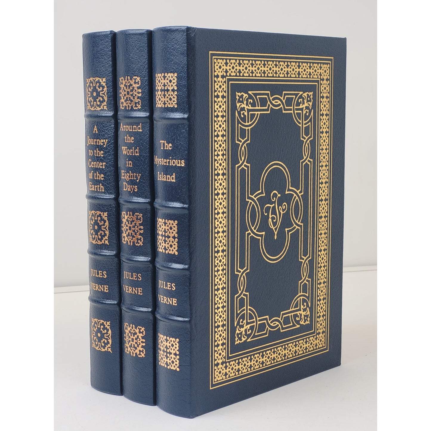 Jules Verne Book Set - Easton Press Leatherbound - Journey/Around/Island