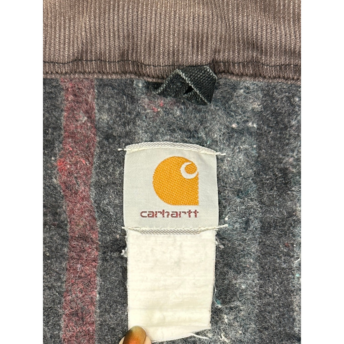VTG Carhartt C01 Black Blanket-Lined Distressed Chore Coat Jacket Men's Sz XL