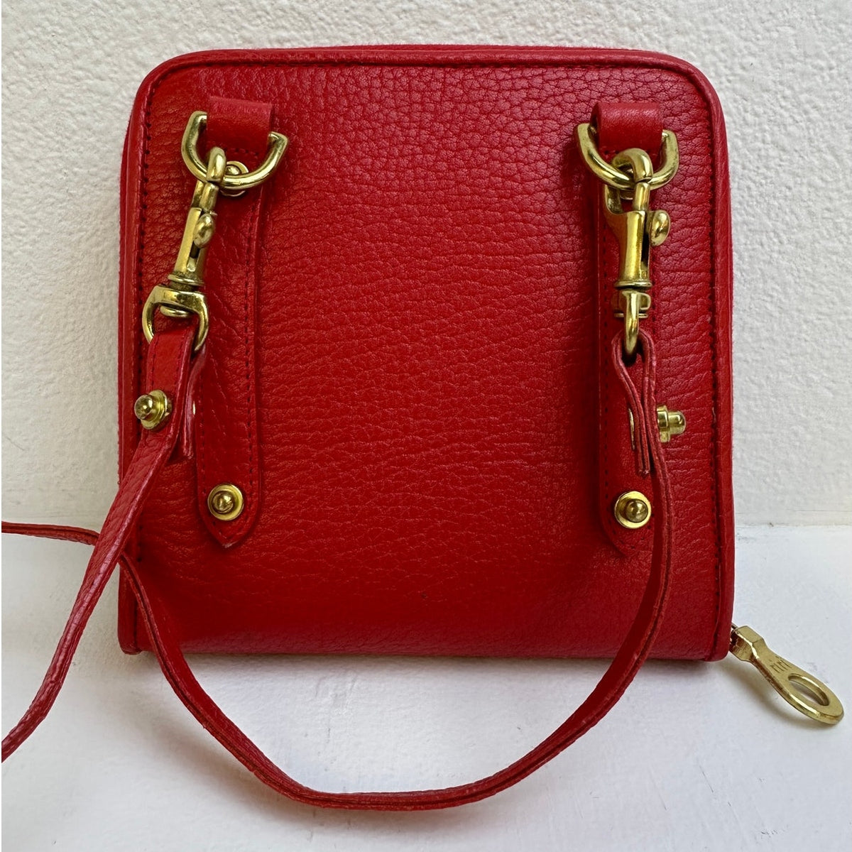 Vintage Dooney & Bourke All-Weather Red Leather Convertible Belt Bag Crossbody