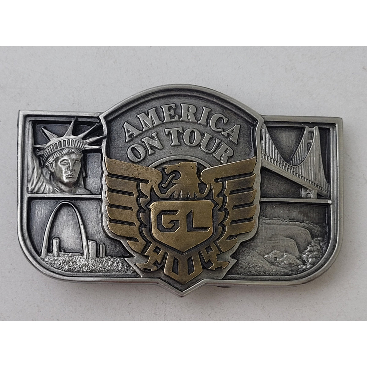 Vintage 1980s Honda Gold Wing "America On Tour" LTD Edition Belt Buckle in Box