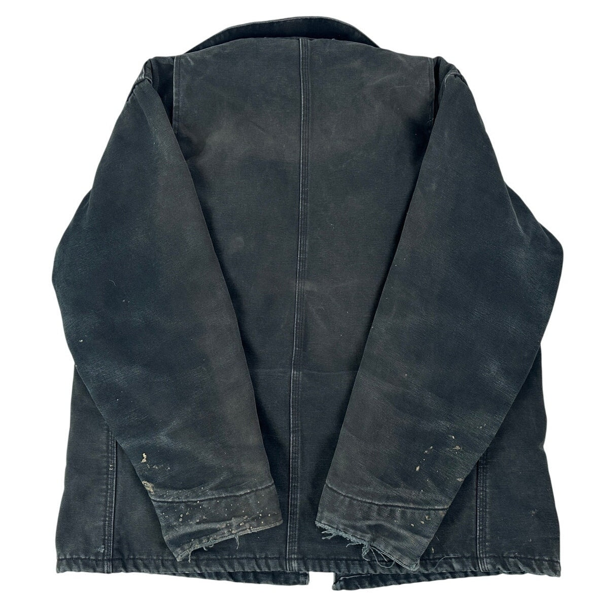 VTG Carhartt C01 Black Blanket-Lined Distressed Chore Coat Jacket Men's Sz XL