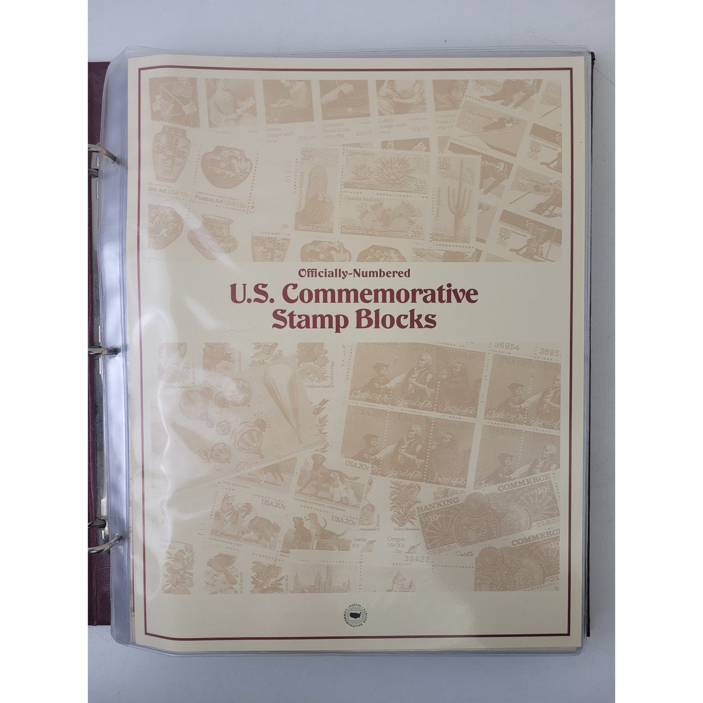 Vintage 1964-1987 Officially-Numbered U.S. Commemorative Stamp Blocks Album