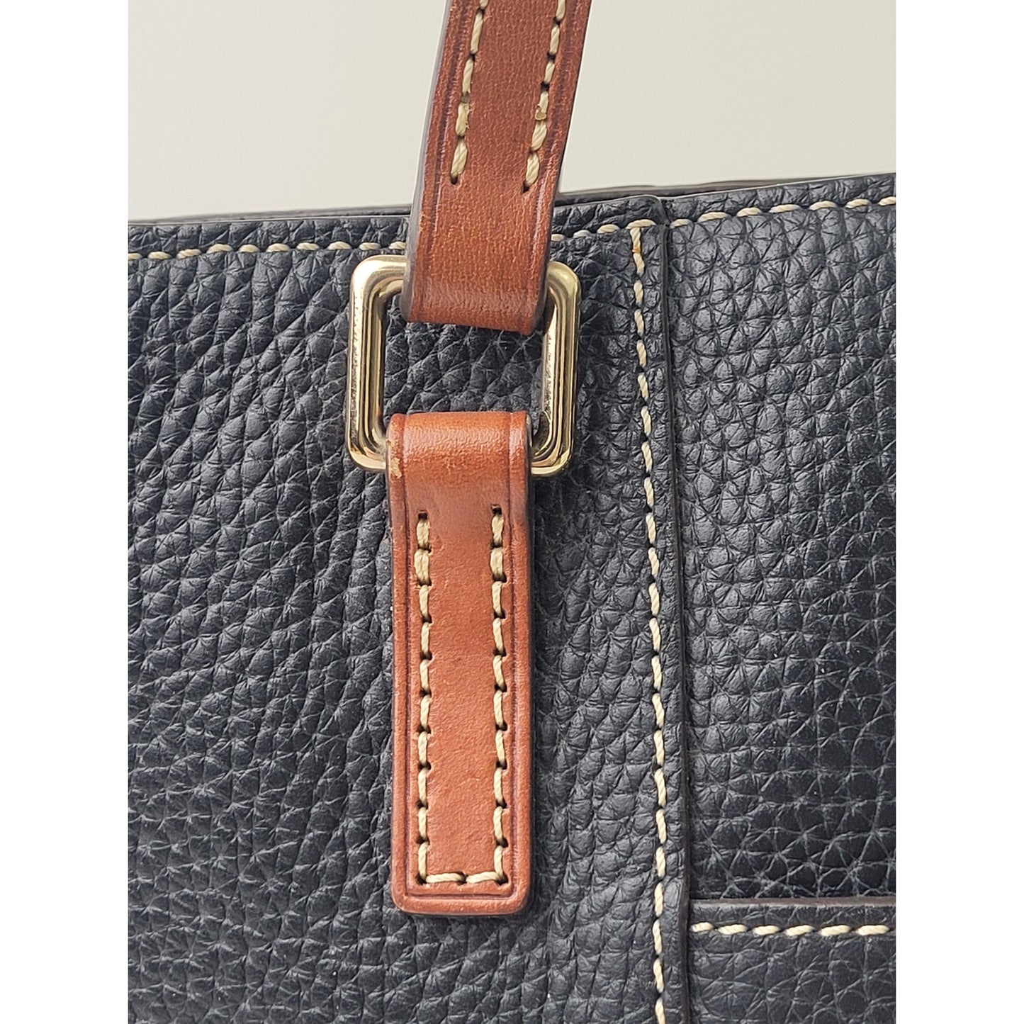 Dooney & Bourke Black Pebble Grain Leather Small Lexington Shopper Tote Bag