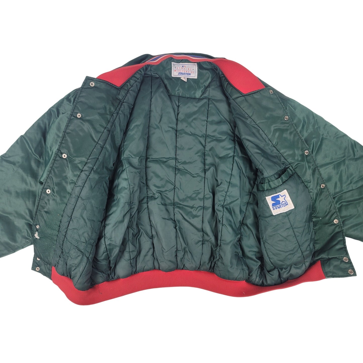 Vintage 90s Starter Jacket Green Satin Philadelphia Phillies Men's Sz 3XL | Rare