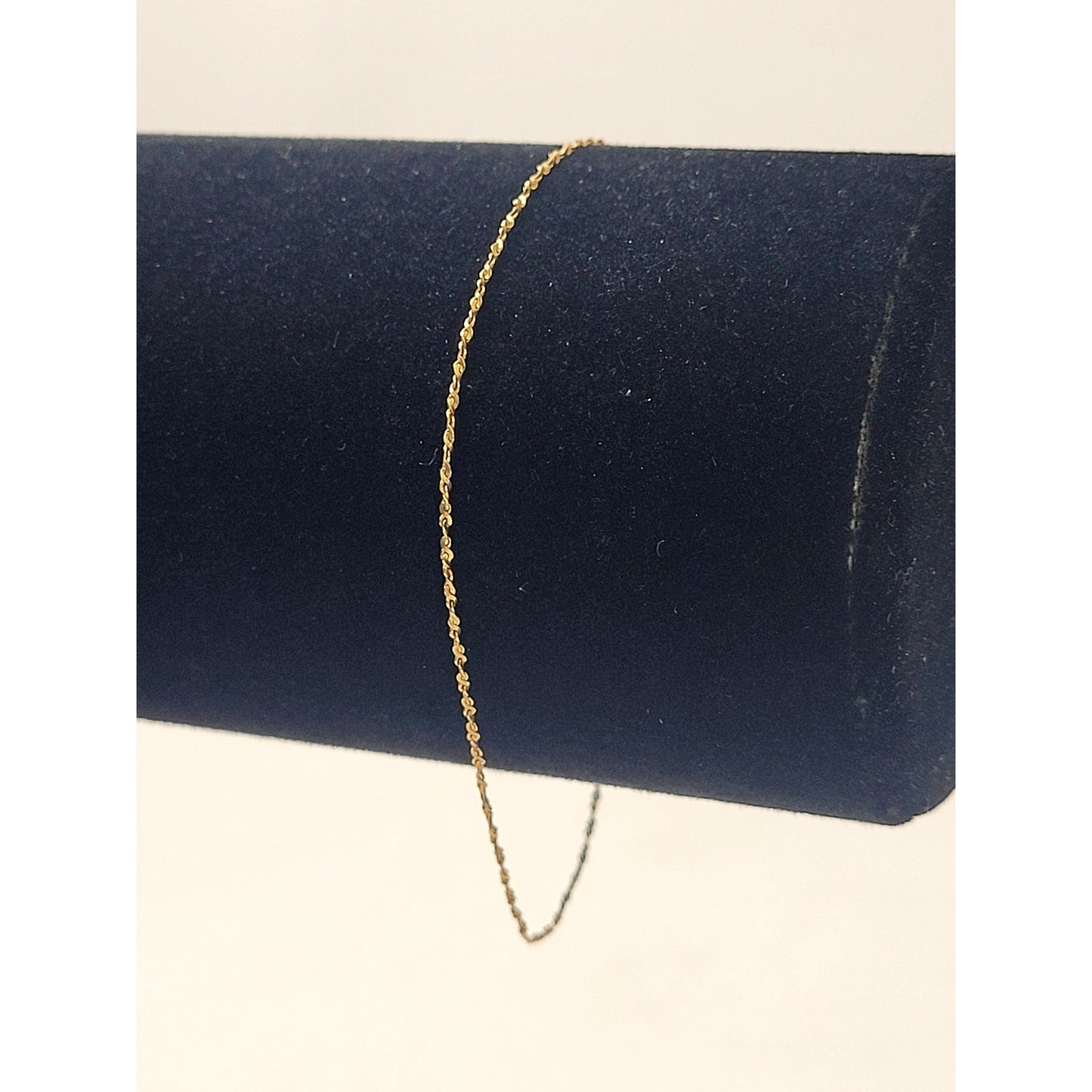 14K Yellow Gold Crinkle-Link Rope Chain Bracelet | 1mm Thick | 7.25" | .58 Grams